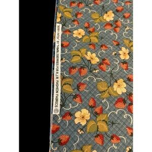Vtg OOP 2 3/4 Yds RJR Fashion Fabric by Thimbleberries “Berry Patch” Strawberry